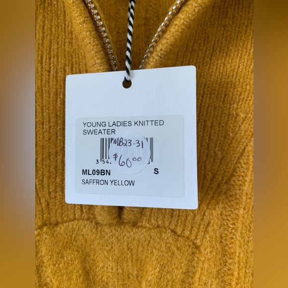 LILI SIDONIO NWT Sweater Saffron Yellow SZ:S - Picture 4 of 10